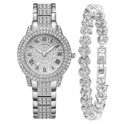 Casual Ladies Quartz Wrist Watch Bracelet Set 6PCS Set Women Watch Clock Roman Dial Luxury Brand Design Women Montre Femme Reloj