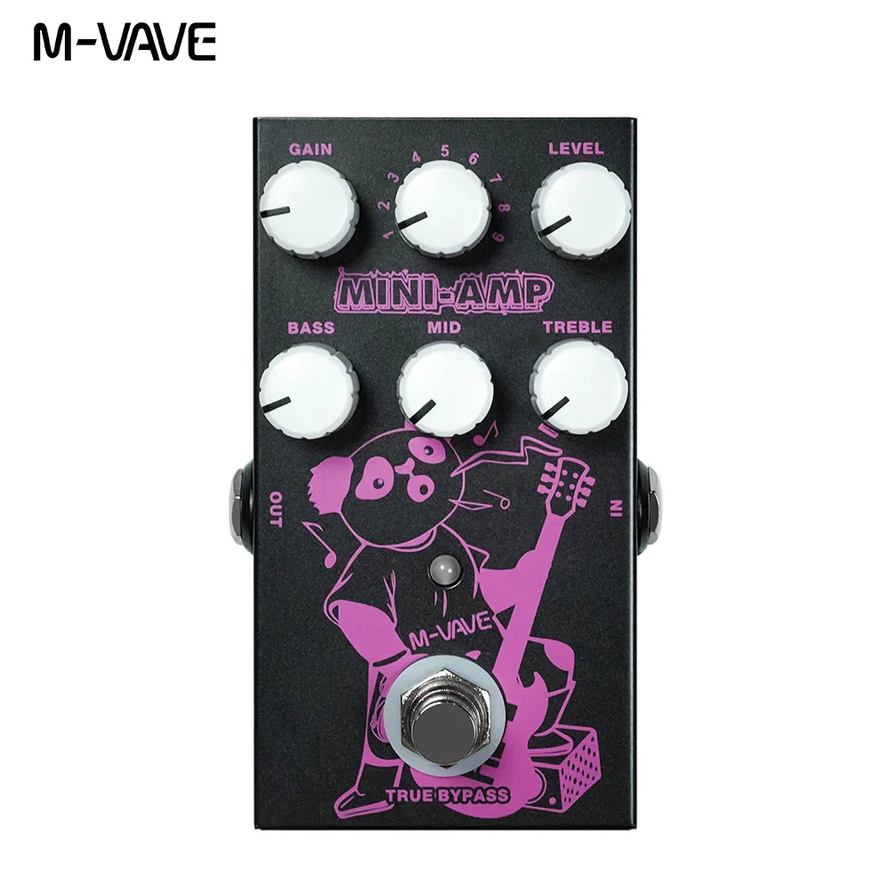 M-VAVE MINI-Médailles Pédale d'effet de simulation de pré-ampli 9 effets d'ampli classique 3 bandes EQ True Bypass