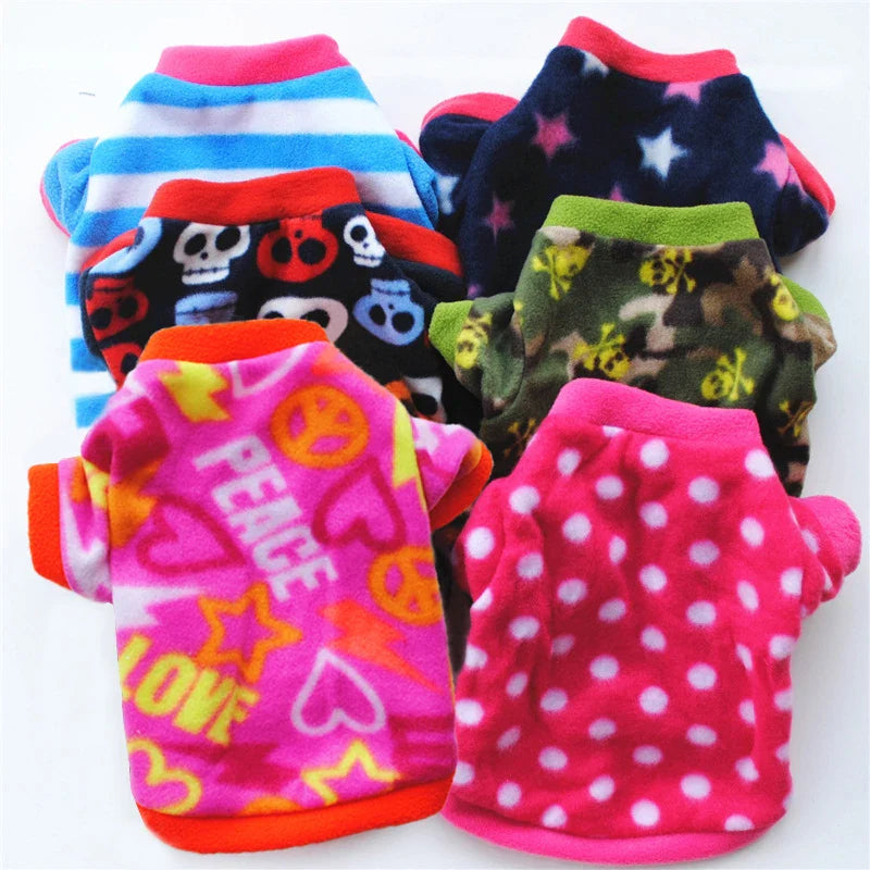 Vêtements chauds en molleton pour animaux de compagnie, manteau mignon à imprimé tête de mort pour chiens, veste chemise pour chiots, pull pour bouledogue français, vêtements de camouflage pour chiens