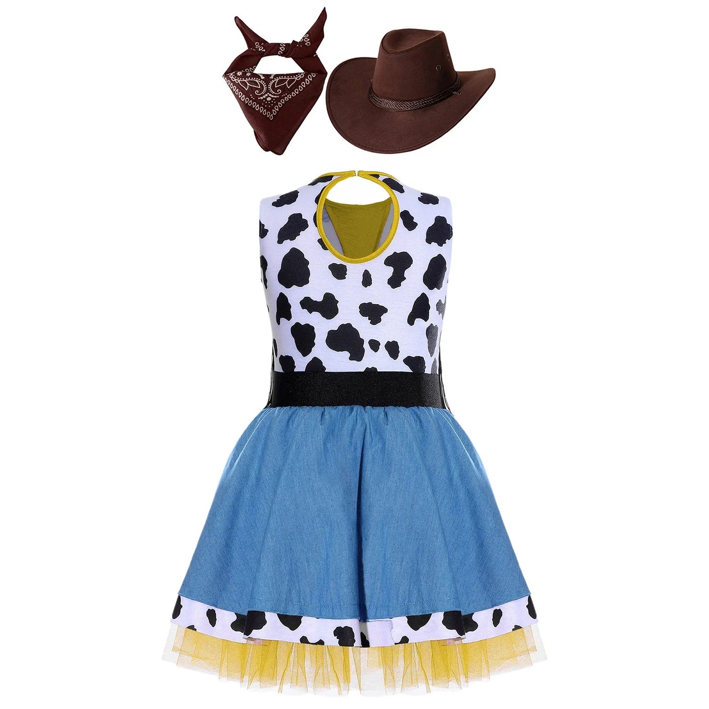 Wild West Cowgirl Cosplay Costume Set Cowboy Halloween Carnival Cosplay Dress Up Outfit Festival Dance Party Stage Performance