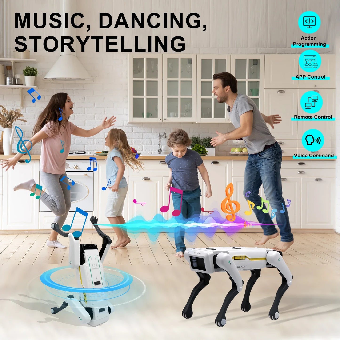 Robot chien Intelligent AI RC, Dialogue vocal, application, télécommande, programmation, chant, danse, Machine, jouets pour enfants
