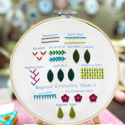 DIY Embroidery Stitchou Practice Kit Handmade Embroidery Starter for Beginner Hand Stitchou Embroidery Skill Techniques