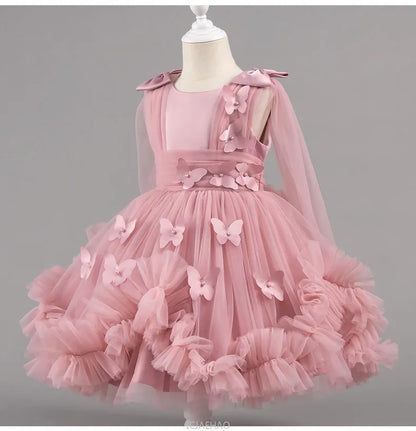 Robe de soirée 2025, robe de princesse pour filles, tenue de concours de fleurs, piano, Recital, anniversaire, mariage, jupe de ballerine, occasion formelle