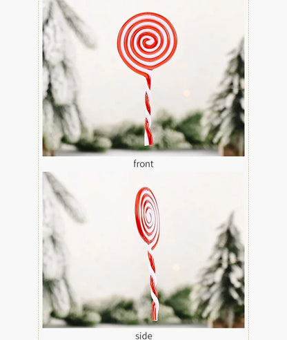 Cannes à bonbons de Noël en acrylique, pendentif béquille torsadé pour arbre de Noël, décorations de Noël pour le Nouvel An, ornements, cadeaux