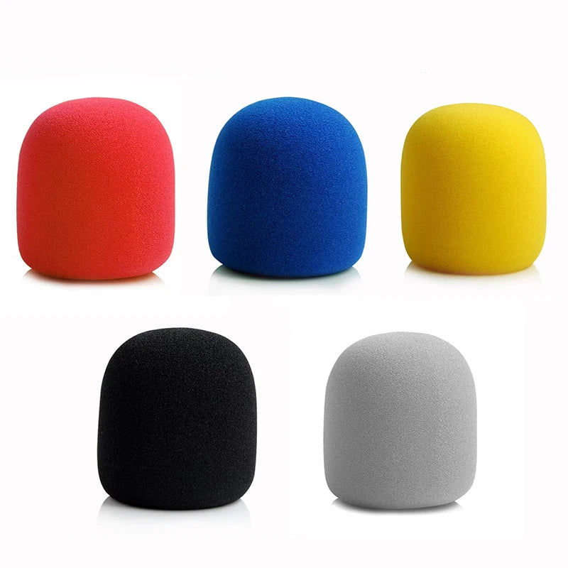 Colorful Windproof Anti-Spit Washable Sponge Foam Wireless Microphone Protective Cover for Most Microphones (3.5 x 7 cm)