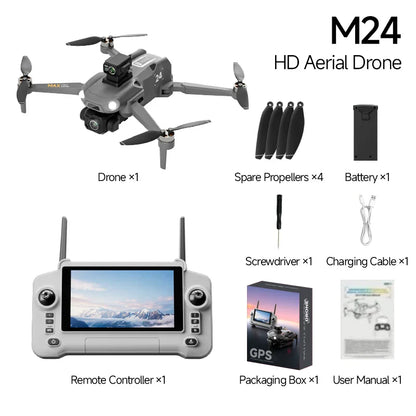 Drone M24 haut de gamme de qualité professionnelle, équipé d'un écran télécommandé 1000M, transmission d'image numérique, quadrirotor sans balais