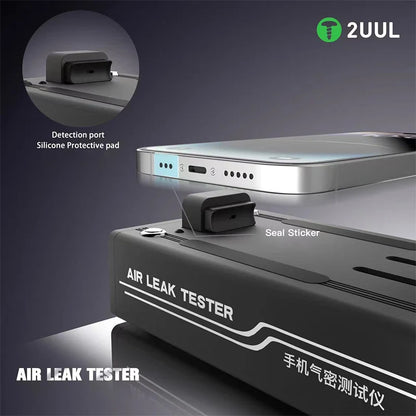 2UUL Air Leak Tester with Silicone Protective Pad  for Mobile Phone Maintenance Air Tightness Waterproof Testing Repair Tool