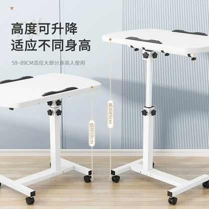 Table de lit inclinable avec roulettes, bureau de chevet réglable en hauteur, 2 ordinateurs de bureau inclinables, bureau sur pied pour ordinateur portable