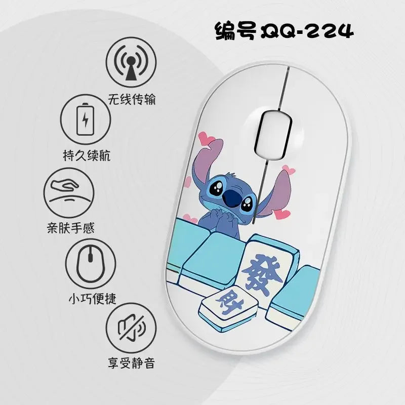 Lilo & Stitch Exquisite and Compact Bluetooth 5.0 Wireless Mouse Office Laptop Tablet Portable Silent True Wireless Mouse