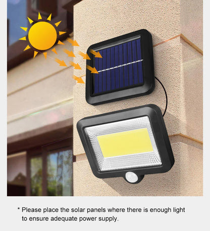 Applique Murale Solaire avec Capteur de Mouvement, Imperméable Conforme à la Norme IP65, Éclairage d'Extérieur à T-shirts d'Massage, Idéal pour un Jardin, une Cour, une Rue ou un Porche