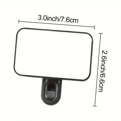 Lumière de remplissage pour selfie – Mini LED à clipser, rechargeable, 3 modes de couleur et luminosité réglable pour téléphones et ordinateurs