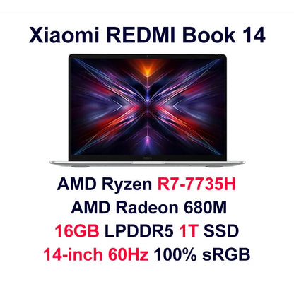 Xiaomi Laptop Redmi Book 14 2025 Ryzen 7-7735H/R5-7535H Radeon 680M/660M RAM 16GB 512GB SSD 14-inch 60Hz Screen Notebook Slim PC