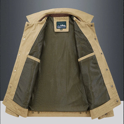 Spring Autumn Men's Cotton Jackets Trendy Men's Fashion Outerwear Windbreaker Coats Men Turn-Down Collar Tactical Jackets 5XL