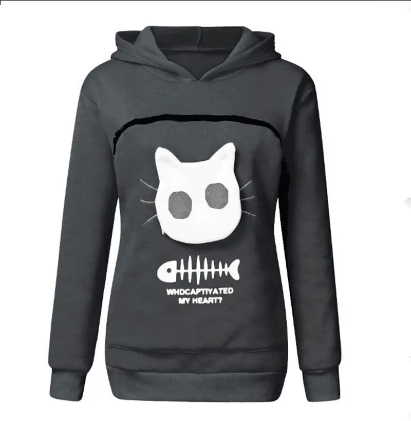 3XL Cat Lovers Hooded Sweatshirt Kangaroo Dog Pet Paw Dropshipping Pullovers Cuddle Pouch  Fish  Pocket Hoodie Tops