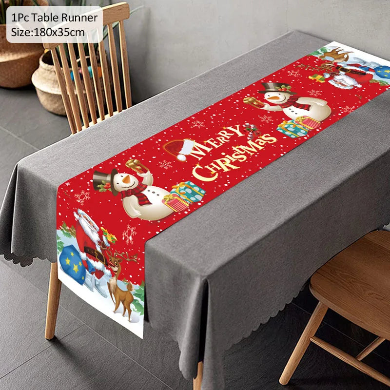 Chemin de Table de Noël, Décoration pour la Maison, Couverture de Nappe, Ornement, Cadeaux, ixdu Nouvel An, 2023
