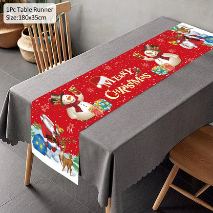Chemin de Table de Noël, Décoration pour la Maison, Couverture de Nappe, Ornement, Cadeaux, ixdu Nouvel An, 2023