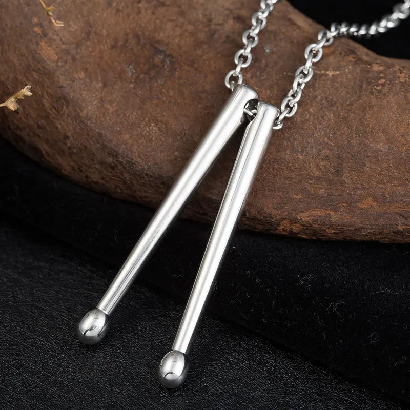 Collier Rockers Jazz Band Drum pour homme, batteurs, anciers de caisse claire, pendentif en acier inoxydable, cadeau de bijoux JOJewelry