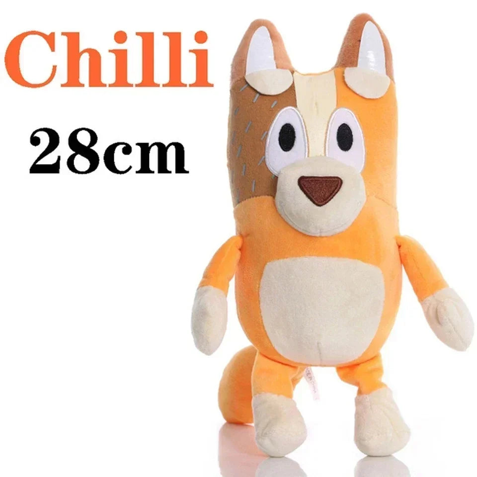 VENTE CHAUDE Peluche chien Bluey Bingo Famille Jouet en peluche dessin animé Chien doux animaux en peluche poupées cadeaux d'anniversaire de Noël Famille Blue-Y Bingo!