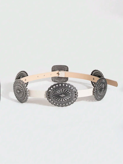 Ceinture robuste en métal sculpté pour femmes, 1 pièce, Style Punk, accessoire Cowboy Cowgirl, Boho