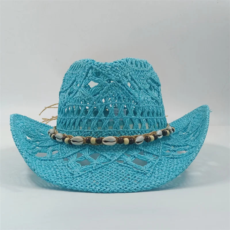 The latest Cowboy hat rose red retro straw hat 2023 new men's and women's jazz Cowboy hat straw hat sun hat summer hat sombrero