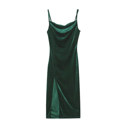 Faionable Sexy Summer Silk Chiffon One-oulder Split Dr Ele Midi Silhouette Svel Midi Dr for Women