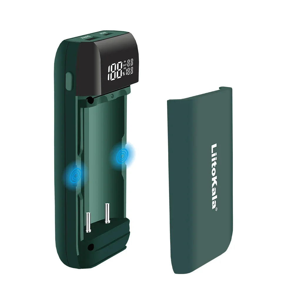 LiitoKala Lii-MP2 Portable Power Battery Charger LCD USB Type-C Input for 18700 20700 21700 18650 Batteries