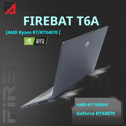 FIREBAT T6AD 16 Inch Geforce RTX 4070 AMD Ryzen7 7435HS  DDR5 165Hz 2.5K Wifi6 BT5.1 16GB 512GB Gaming Gamer Notebook Laptop