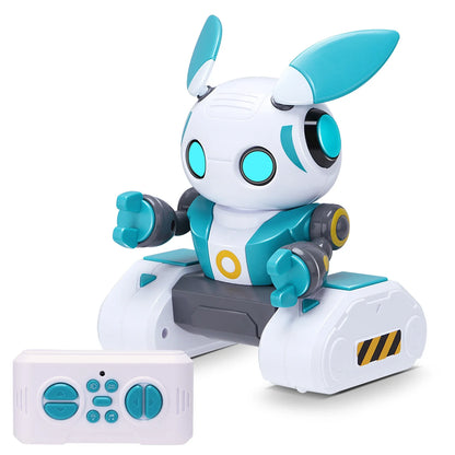 Robot Toys Robots télécommandés rechargeables 2,4 GHz avec démonstration automatique, musique, yeux LED, cadeau d'anniversaire pour filles et garçons