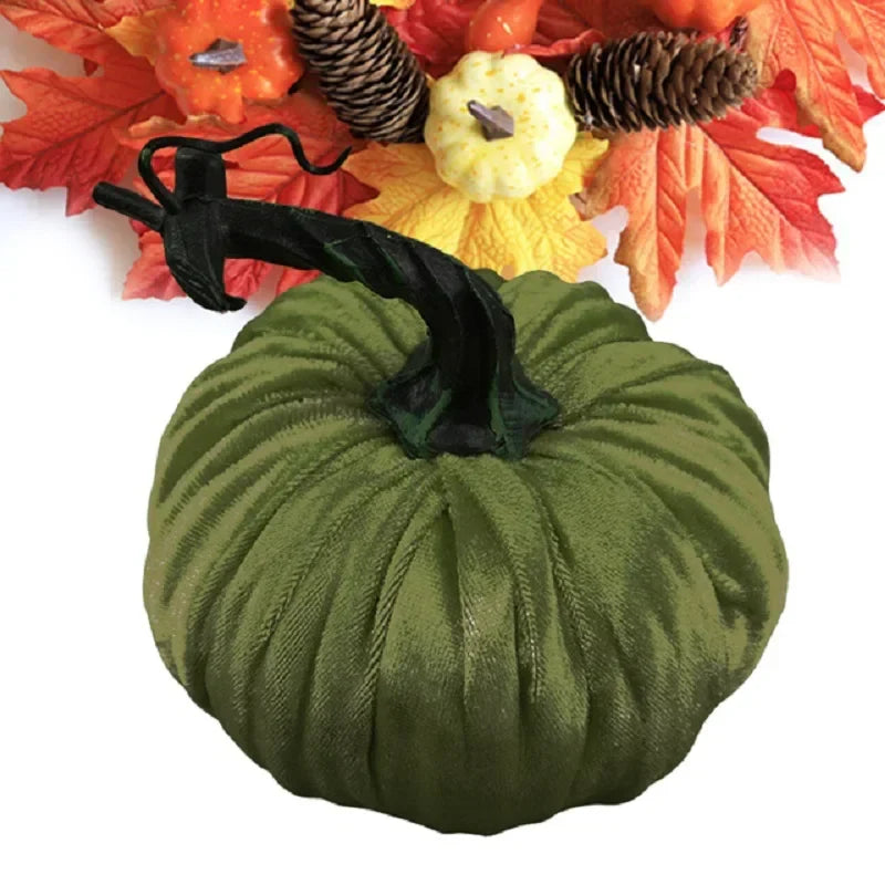 New Fake Velvet Pumpkin Halloween Decoration Pumpkins Small Foam Pumpkins Autumn Table Decor Thanksgiving Photography Props