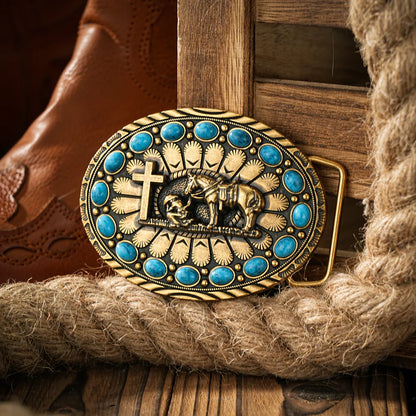 Boucle de ceinture en métal de style occidental, une boucle de ceinture