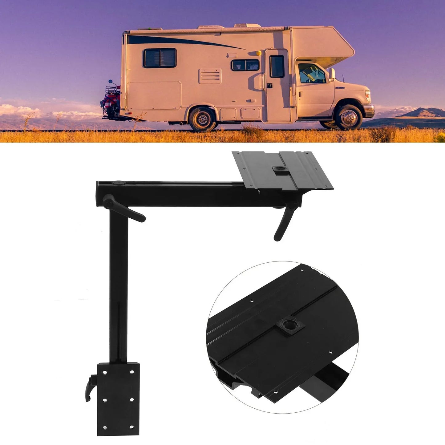 Pied de table amovible pieds de table réglables noir robuste amovible 360 °   Rotation oxydée légère pour yachts RV