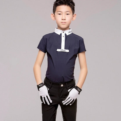 Equestrian Children's Spring and Autumn Summer Competition Short sleeved Long sleeved T-shirt