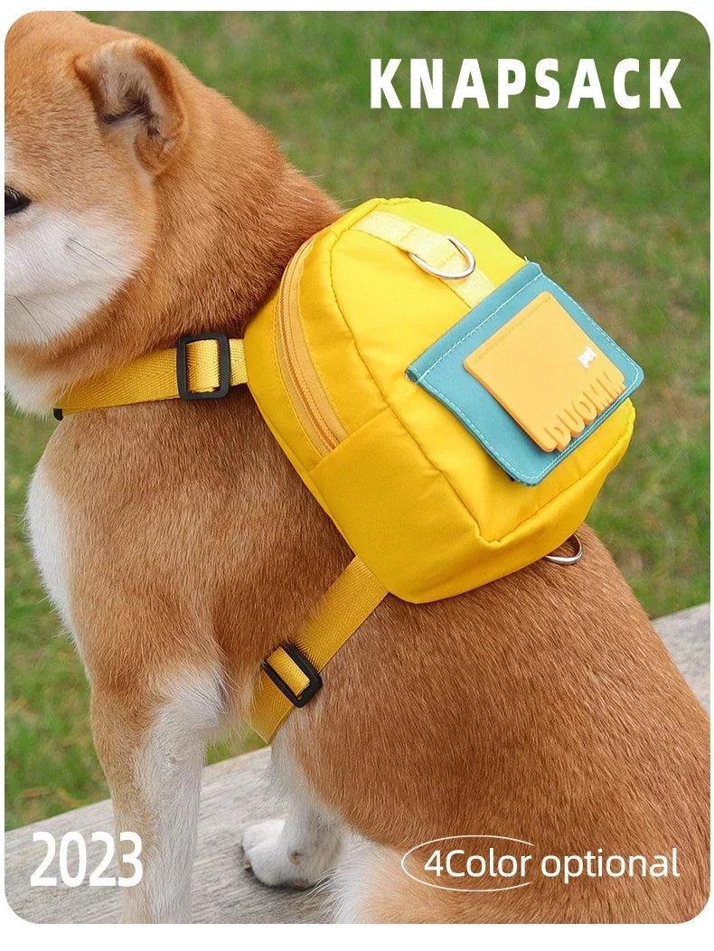 Sac à dos portable pour animaux de compagnie avec collier SFP, sacs à crottes, sacs de récompense, voyage en plein air, entraînement de chien, friandises pour chiots, poudres anale.