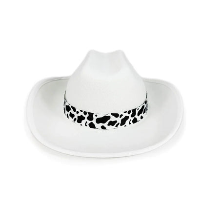 Children's Cowboy Hat, High-Quality Cowgirl Hat, Cow Print Jazz Hat, Festive for Festival, Western Themed Event, Party