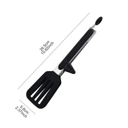 9" Stainless Steel Food Tongs, Non-Stick Silicone Cooking Tongs, Outdoor Salad and Bread Utensils, Kitchen Accessories