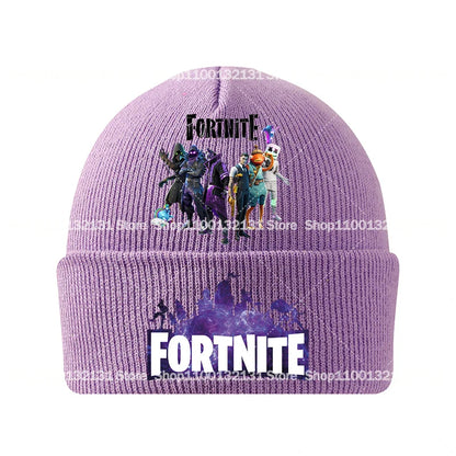 Bonnet tricoté Fortnites Chapeau de dessin animé Jeu Forteresse Nuit Casque Enfant Automne Hiver Bonnets en Laine Chapeau Anime Cadeau Anniversaire Enfant Nouveau