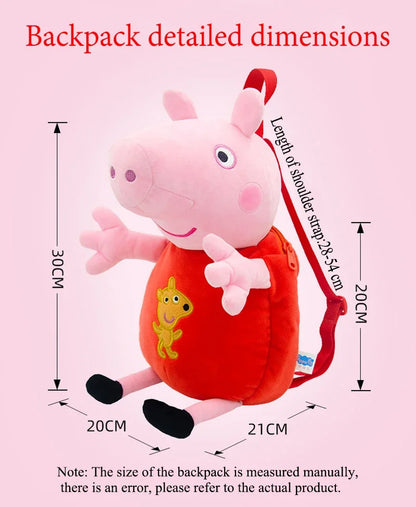 Peppa Pig Crossbody Bag Stereoscopic Doll Backpack Anime Knapsack Plush Coin Purse Toys George Round Pocketbook Children's Gifts