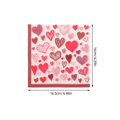 40 Serviettes en Papier Cœur Amour Élégantes Forme Carrée Parfaites pour les Couverts et la Mise en Place de la Table Serviettes de Table en Papier