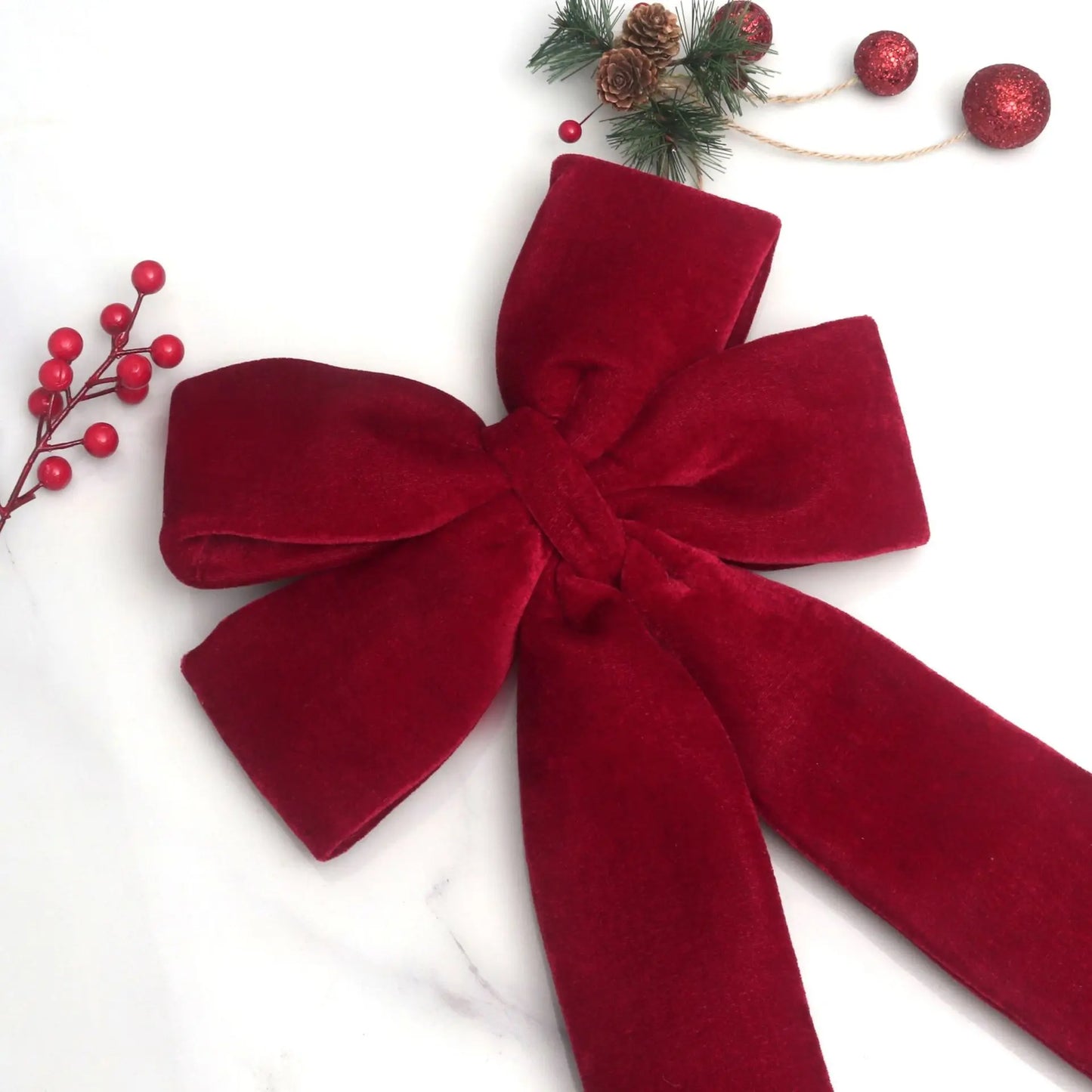 Grand nœud papillon de noël suspendu, pendentif en velours rouge pour porte, décoration de fête de noël du nouvel an 2026, nouvelle collection