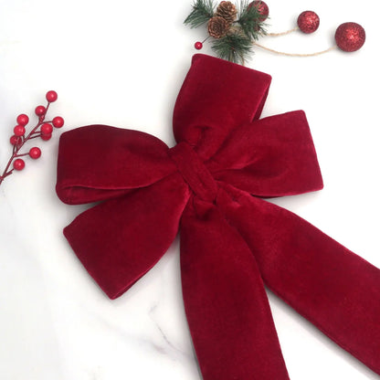 Grand nœud papillon de noël suspendu, pendentif en velours rouge pour porte, décoration de fête de noël du nouvel an 2026, nouvelle collection