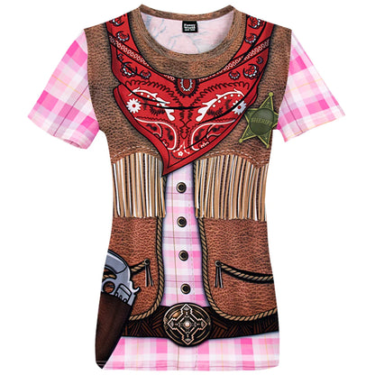 Femmes Cowgirl Western Rodeo chemise dame 3D imprimé faux Paisley Bandana graphique sauvage ouest thème fête pays Concert Simple t-shirt