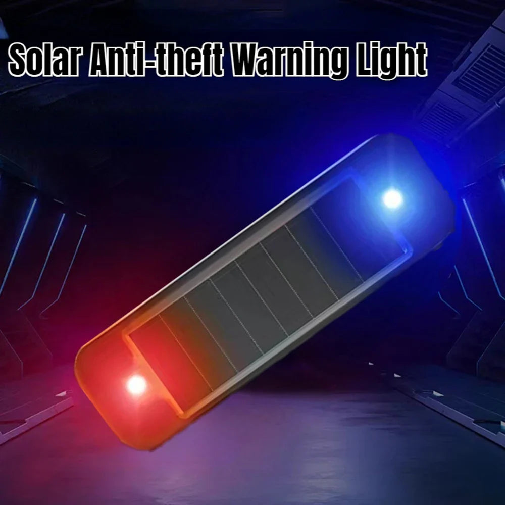 Mini LED énergie solaire voiture voyant d'avertissement nuit sécurité simulée alarme sans fil antivol lampe d'avertissement clignotant lampe d'alarme factice