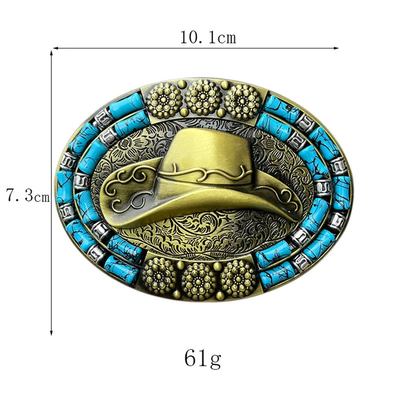 Chapeau de cowboy avec boucle de ceinture, style occidental