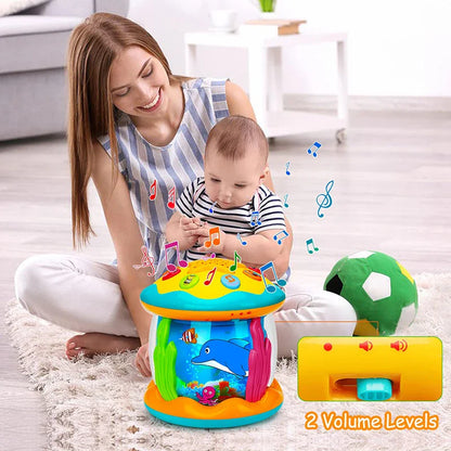 Jouets pour bébés de 1 à 3 ans, Projecteur rotatif Lumière Océan Bébé, Jouets musicaux Montessori Éducatifs sensoriels précoces pour cadeaux de tout-petits