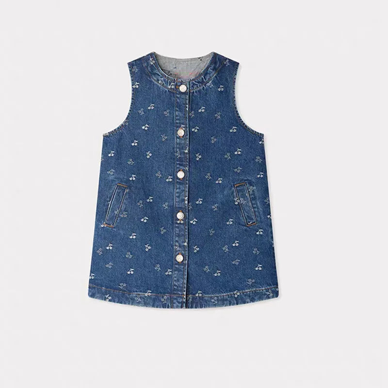 Per-sale 2025 Autumn Winter BP Girls Embroidered Denim Skirt Boys Denim Jacket Kids Dresses for Girls Boy Pant Cherry Cowboy Set