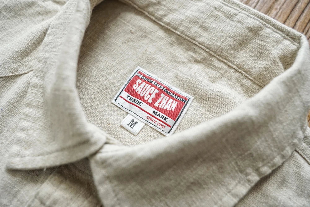 Chemise en lin Western Sle pour homme, décontractée, à manches longues, de couleur unie, coupe ample, col classique, boutonnée, tendance, kaki