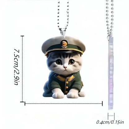 Acrylic Cat Charm for Car Realistic Cat Pendant Car Ornament Hanging Decor for Car Lovers Acrylic Charm Party Festival Gift