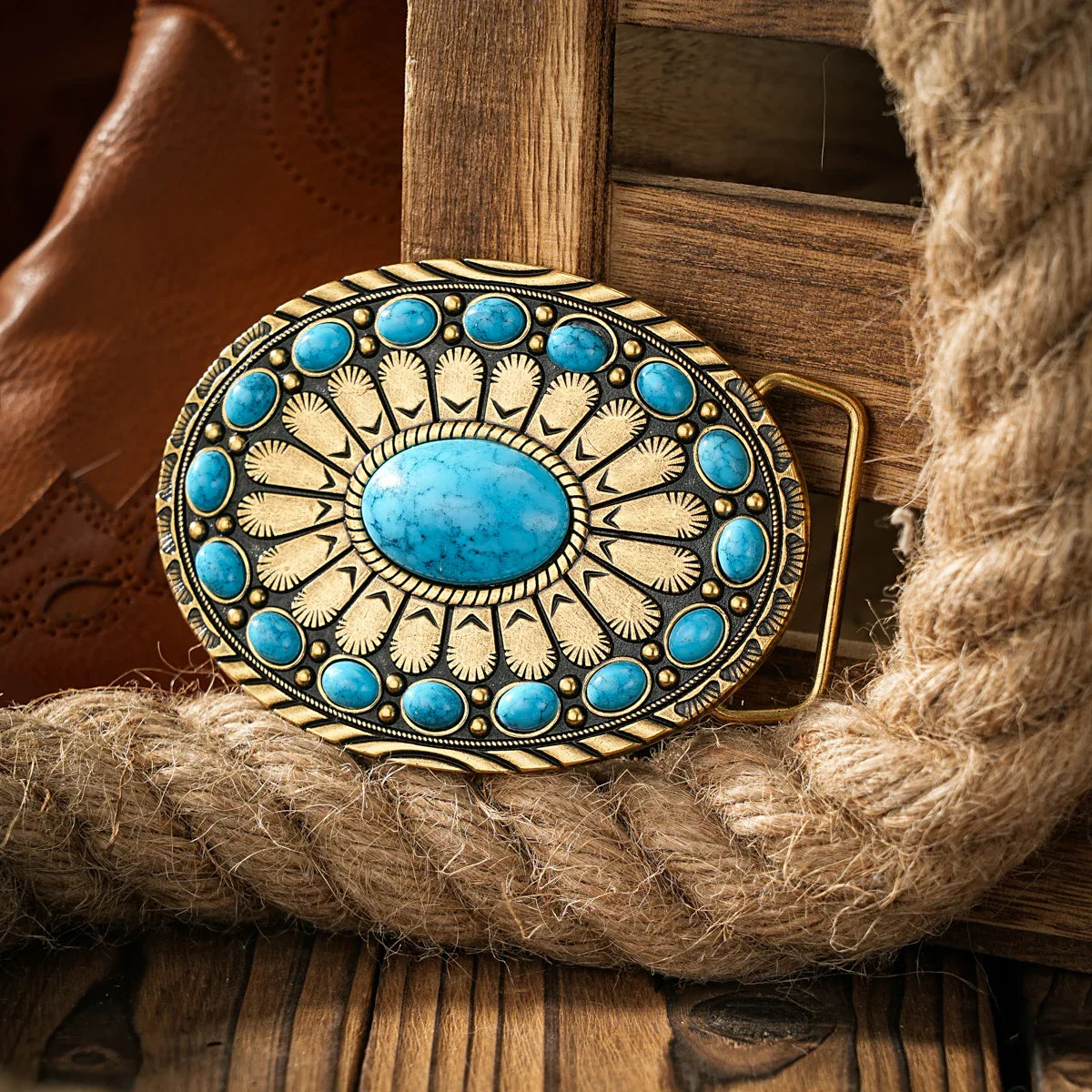 Boucle de ceinture en métal de style occidental, une boucle de ceinture