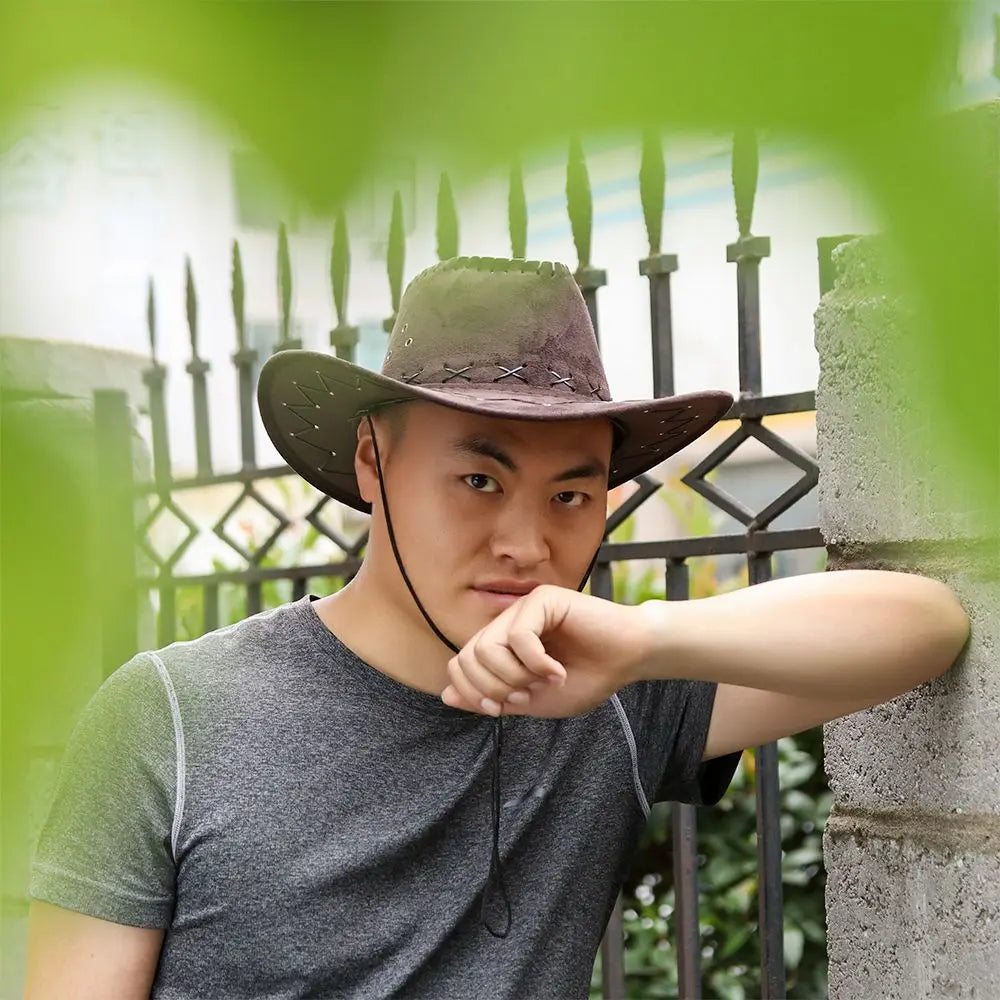 Chapeau de cow-boy en daim Western pour femmes et hommes, casquette unisexe à la mode pour fête costumée
