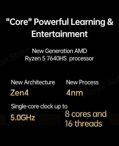 Honor Laptop X16 2024, Ryzen 5 7640HS,16GB 512GB,AMD Radeon 760M, 16 Inch, IPS 45%NTSC 60Hz, Win11